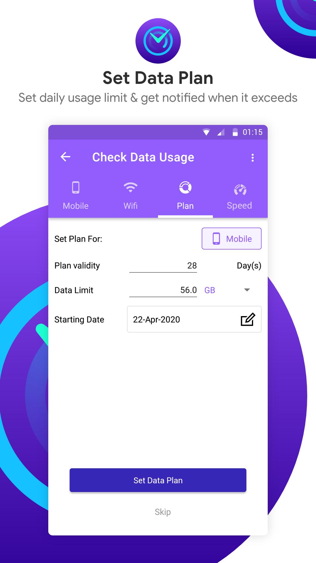 Check Internet Data Usage capturas de tela 4