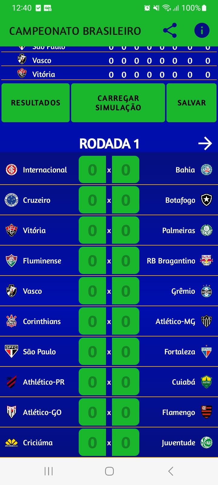 Simulador do Brasileirão 2024 capturas de tela 2