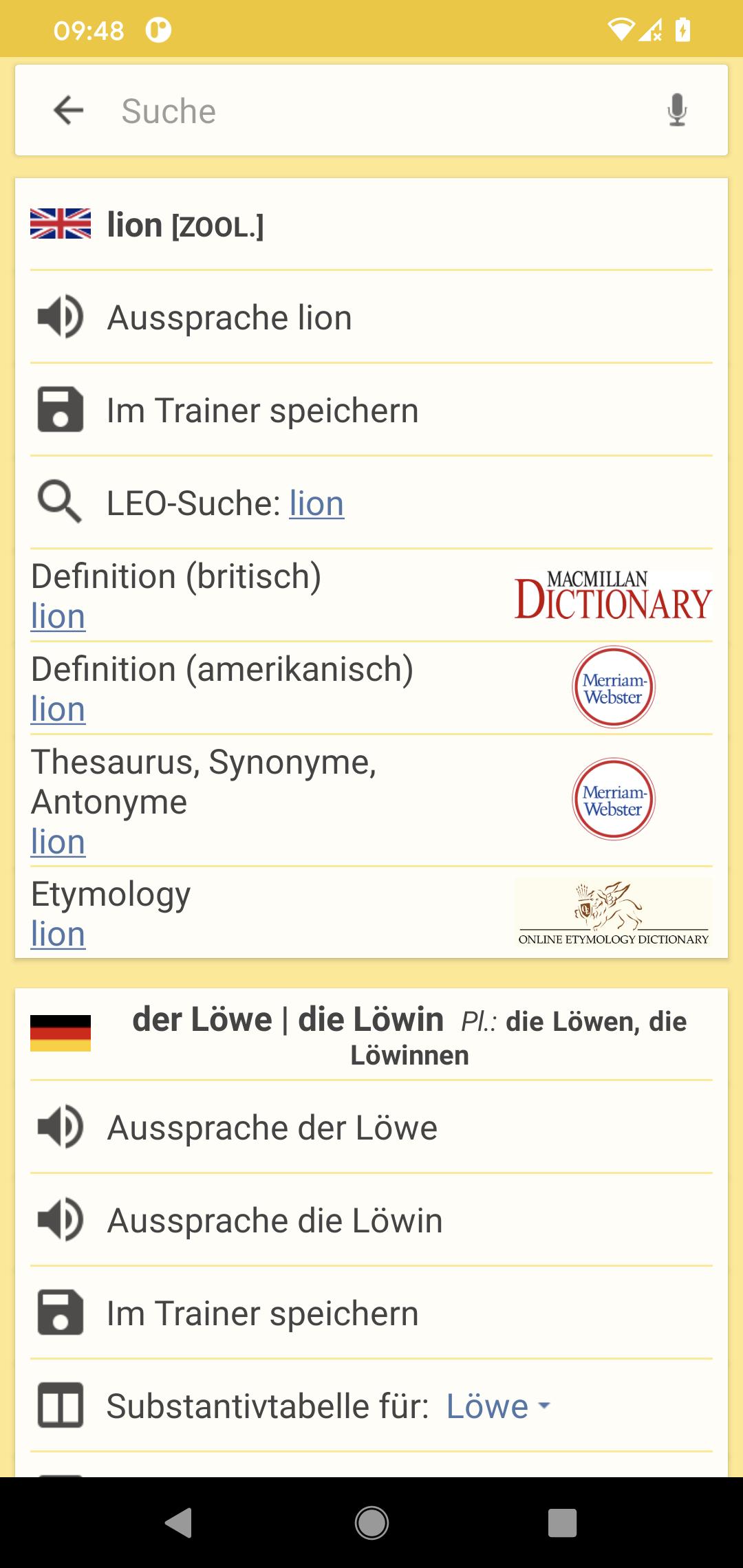 LEO dictionary screenshots 4