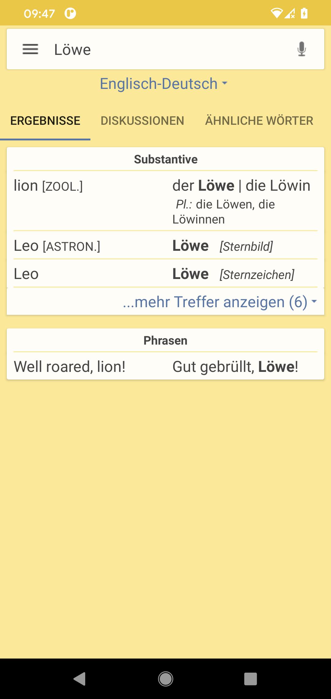 LEO dictionary screenshots 3