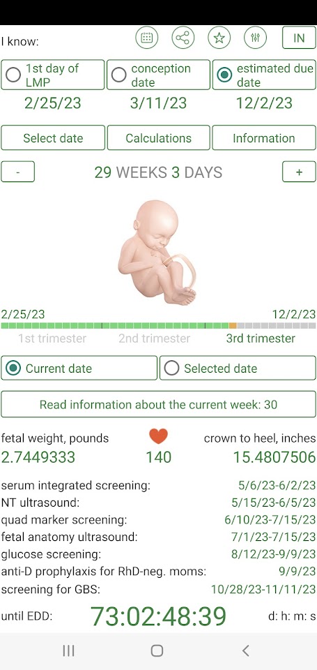 Pregnancy Due Date Calculator screenshots 3