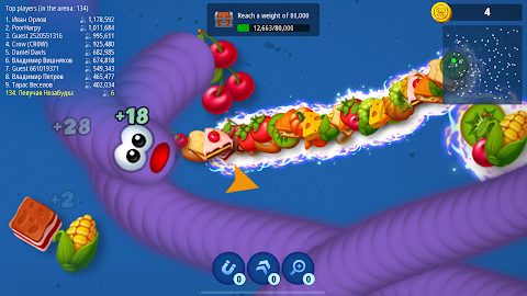 Worms Zone .io - Hungry Snakeảnh chụp màn hình 8