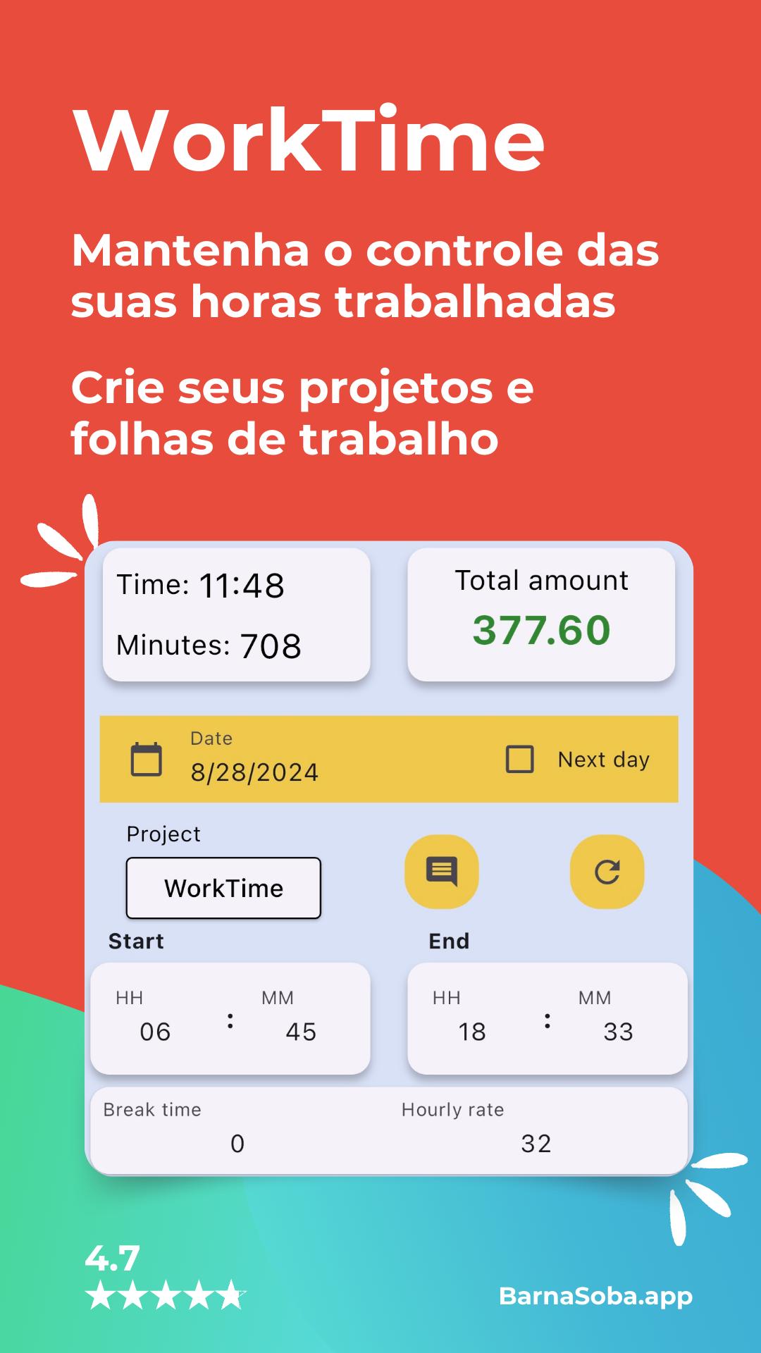 Horas trabalhadascapturas de tela 1