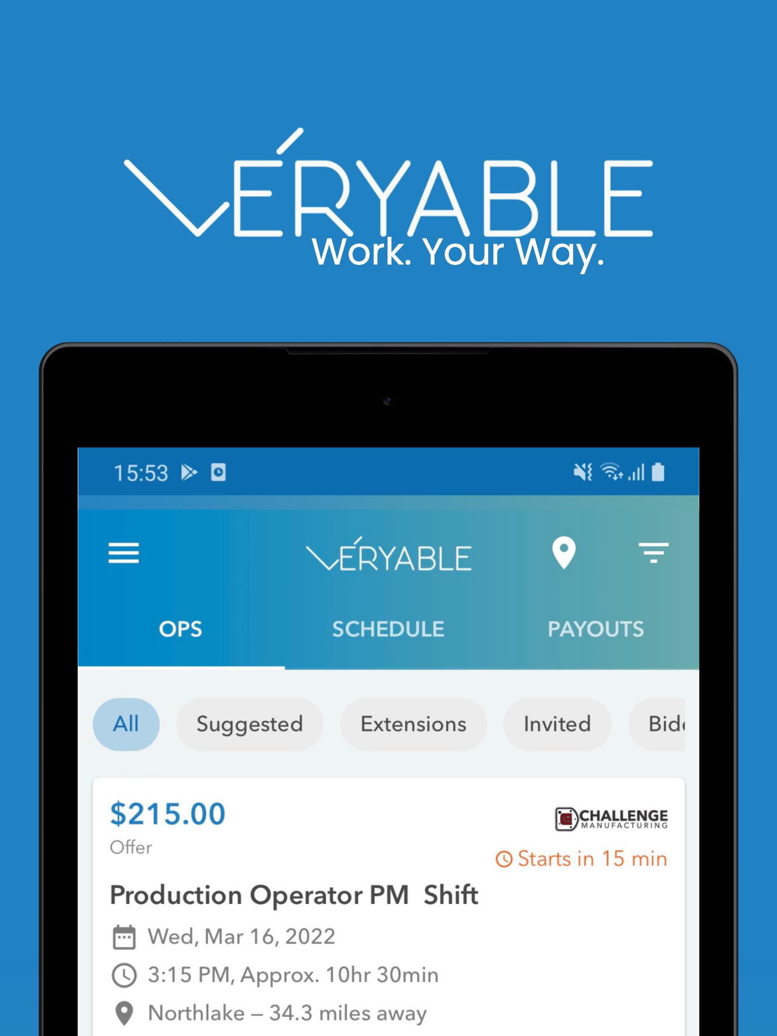 Veryable: Work. Next Day Pay capturas de tela 8