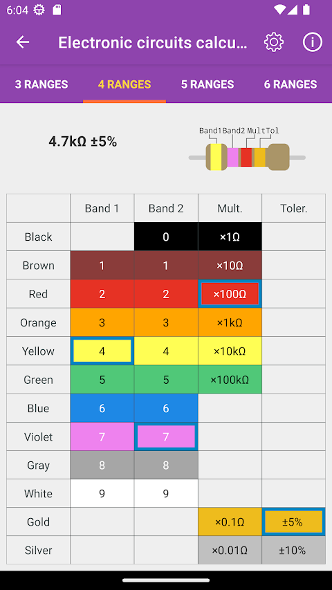 Electronic circuits calculator screenshots 7