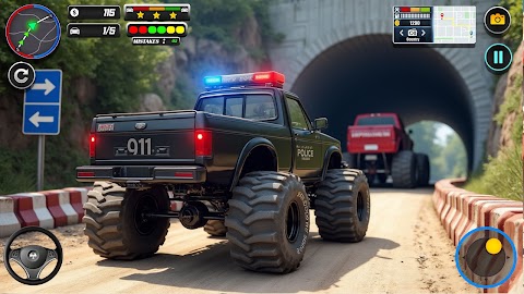 Police Monster Truck Car Gamesảnh chụp màn hình 5