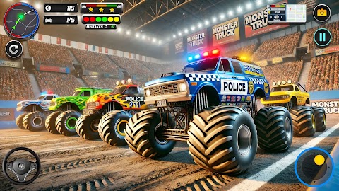 Police Monster Truck Car Gamesảnh chụp màn hình 16