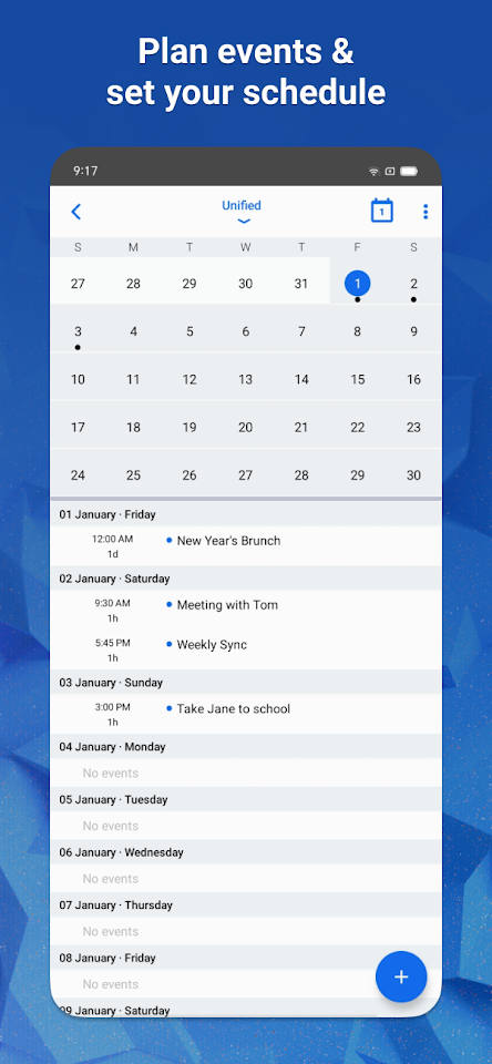 Email Blue Mail - Calendarảnh chụp màn hình 7