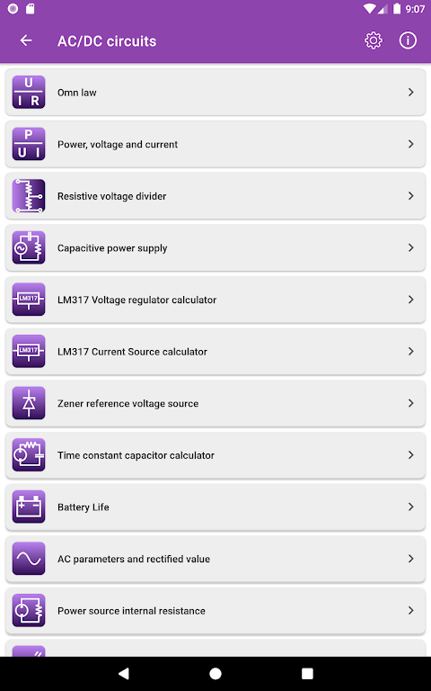 Electronic circuits calculator screenshots 10