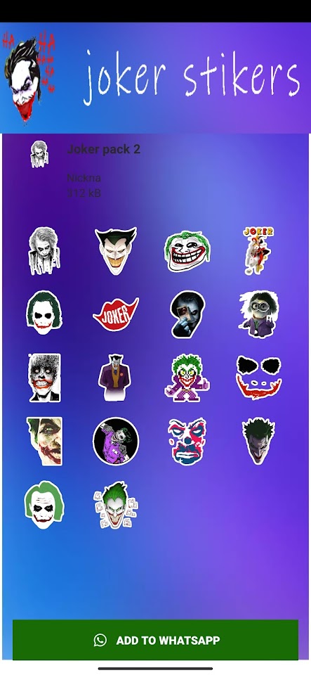 Joker Stickers -WAStickersApptangkapan layar 1