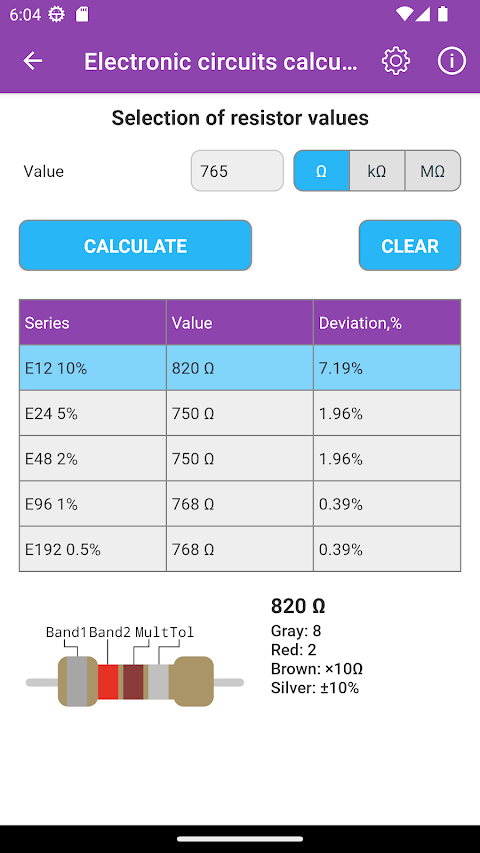 Electronic circuits calculator screenshots 5