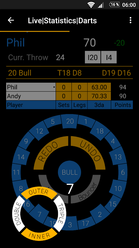 Live Statistics Darts: Scorebotangkapan layar 2