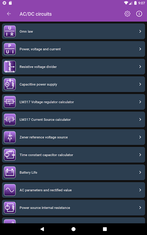 Electronic circuits calculator screenshots 15