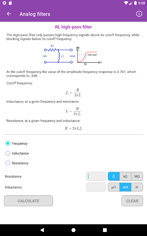 Electronic circuits calculator screenshots 11