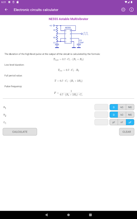 Electronic circuits calculator screenshots 20