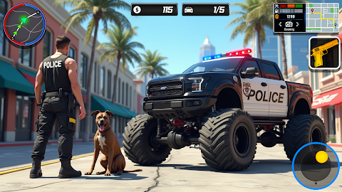 Police Monster Truck Car Gamesảnh chụp màn hình 18