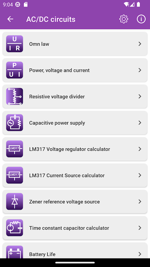 Electronic circuits calculator screenshots 4