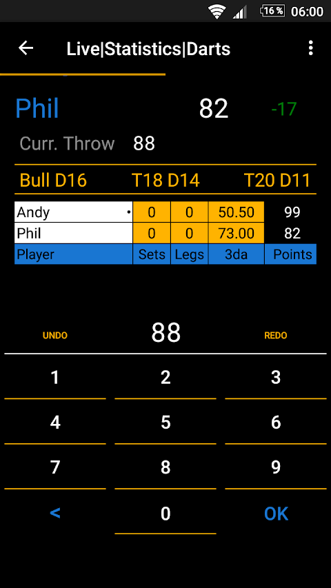 Live Statistics Darts: Scorebotangkapan layar 5