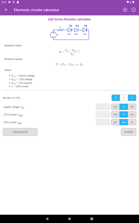 Electronic circuits calculator screenshots 21