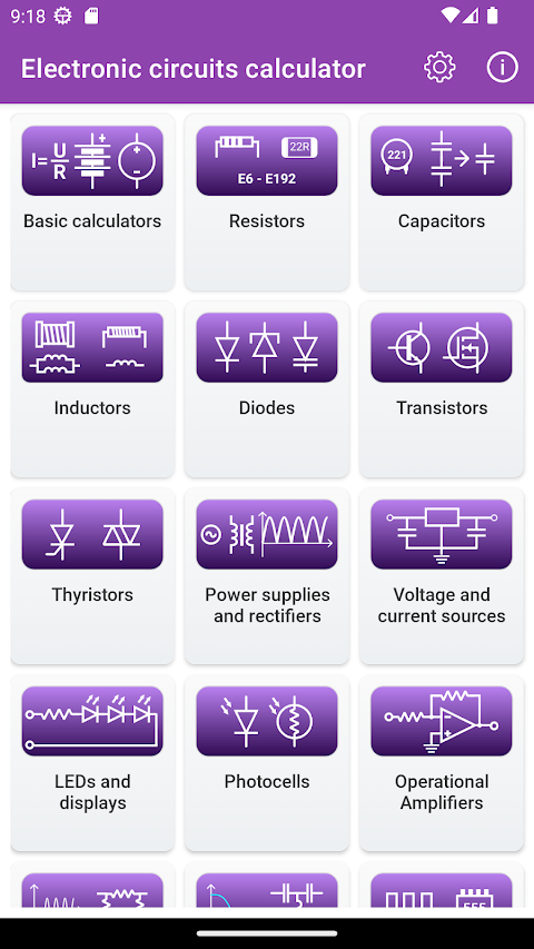 Electronic circuits calculator screenshots 1