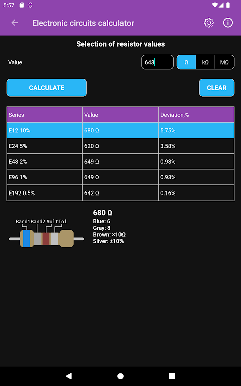 Electronic circuits calculator screenshots 16