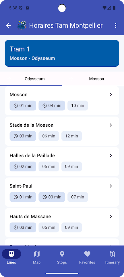 Horaires TAM Montpellierảnh chụp màn hình 2